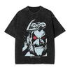 Washed T Shirts Lobos Hip Hop Vintage TShirts Harajuku Anime Streetwear Short Sleeve Graphic Tops Tees for Men Women