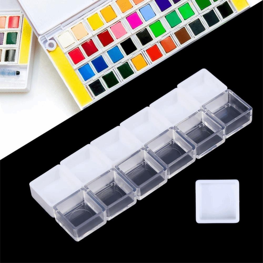 5/20/50pcs White Transparent Empty Half Tiny Pans Watercolor Pans DIY Watercolor Oil Painting