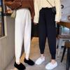 Women Pants Autumn and Winter Black Casual Knitted Pants Loose Elastic Nine Points Harlan Radish Pencil Pants