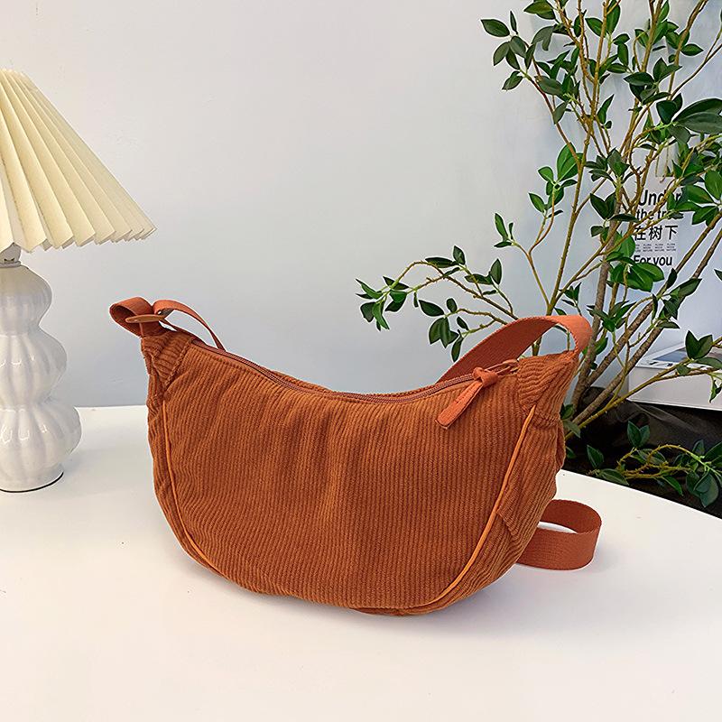 Однотонная вельветовая женская сумка-хобо через плечо в стиле ретро, повседневные женские сумки через плечо, женские повседневные дорожные сумки, сумка-мессенджер