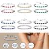 Adjustable Crystal Zircon Tennis Bracelet Women Geometric Design Multi-Color Alloy Jewelry Accessory