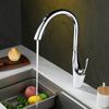 Tuqiu выдвижной кухонный кран с одной ручкой, серебристый, черный, кухонный кран для мойки, латунный вращающийся смеситель для воды, смеситель