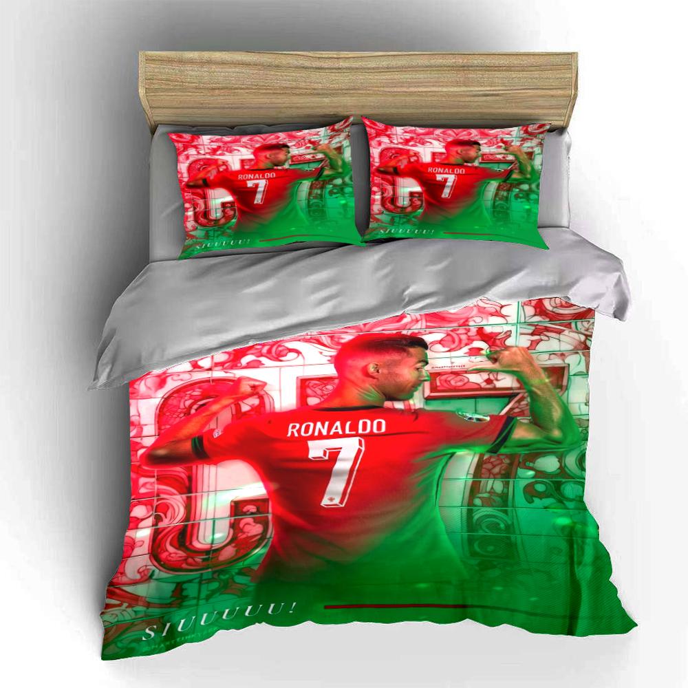 Red & Green Ronaldo Bedding Bedding set (1 duvet cover, 2 pillowcases, duvet not included)