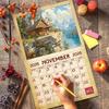 2026 Vintage Log Cabin Wall Calendar 16-Month X-Large Size 14x22, Retro Rustic Cabin Calendar by The KING Company-Monster Calendars