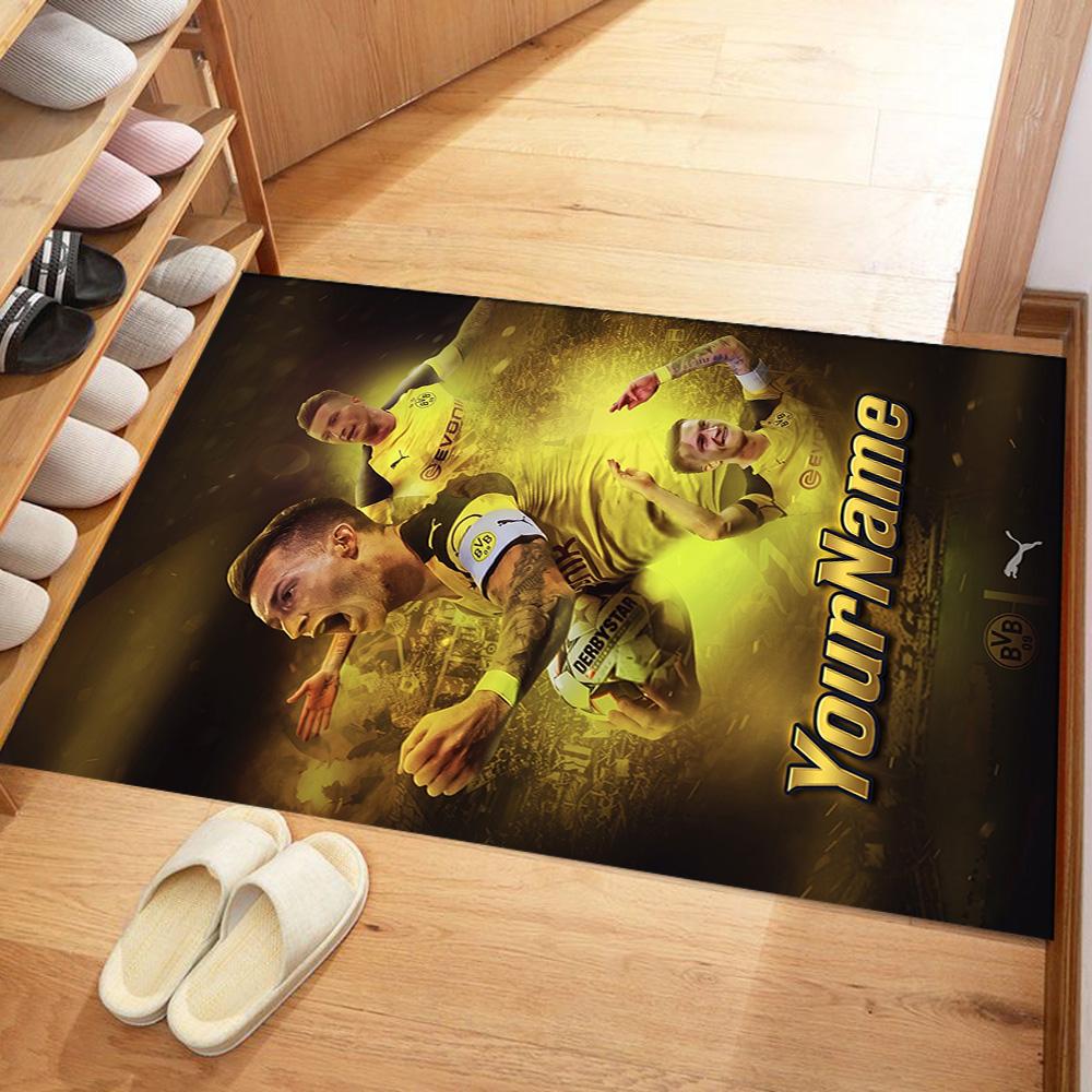 Borussia Dortmund Customized Name Area Rug Perfect for Entryway Hallway Bedrooms Study room Anti-slip Rug Decorate Offices Wedding Party Gift