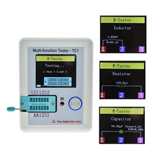 Aideepen Transistor Tester Multimeter with Colorful TFT Backlight for and Automatic Detection and Shutdown LCR-TC1 1.8-inch Display, Multi-Function