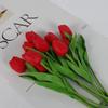Tulips Silicone Flowers Artificial Decorative Plants for Vase 5 Pcs Red