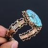 Бирюзовый Синий Браслет из Натуральных Камней Ручной Работы, Браслет из Антикварных Украшений, Обвитый Медной Проволокой 999 пробы, Для Подарка на Помолвку