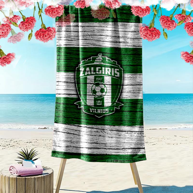 Fk Zalgiris Принт Пляжное полотенце Большое Мягкое Быстросохнущее Полотенце Для Пляжа Кемпинга Плавания