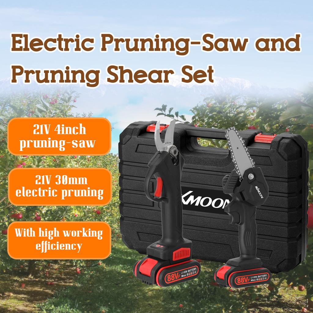 KKmoon 21 В 30 мм Аккумуляторный бесщеточный двигатель 88VF Электрический секатор 4-дюймовый щеточный двигатель Набор кахиновой пилы