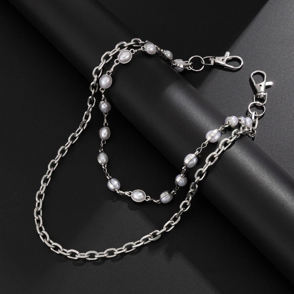 Zinc Zinc Zinc Alloy Pearl Waist Chain Tassel Pants Chain Goth Tassel Jeans Chain Female