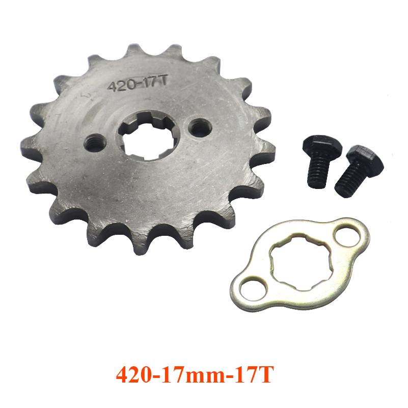 420 10T 11T 12T 13T 14T 15T 16T 17T 18T 19T Tooth 17mm Front Engine Sprocket for 50-125cc Motorcycle Pit Dirt Bike ATV Go Kart