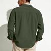Men's Casual -color Lightweight Breathable Corduroy Button-down Shirt - Men's Stylish Loose-fitting Long-sleeved Shirt