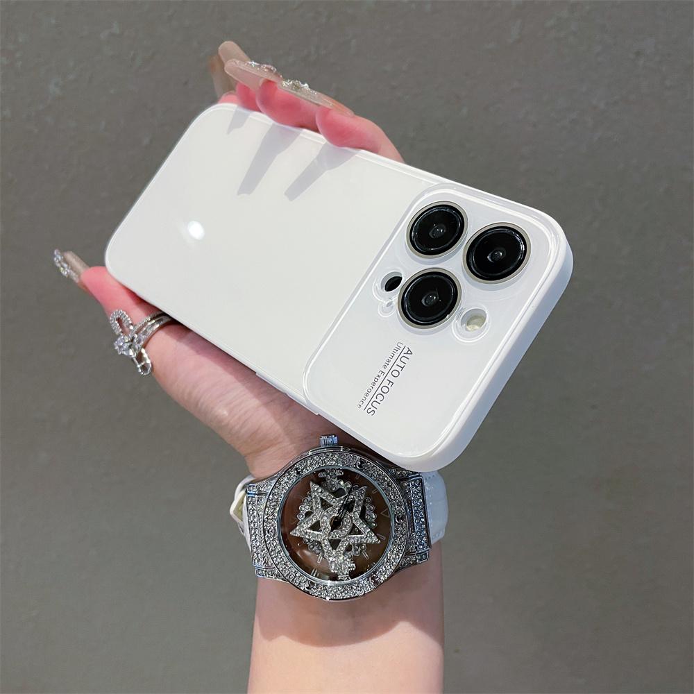 Ins Стильный Чехол для Телефона из AG Стекла Глянцевый Конфетного Цвета Для iPhone 15 16 17 Pro Max 14 Plus 13 Кристальный Чехол с Защитой Всей Камеры