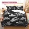 Black Crocodile Pattern Bedding Home Decoration Birthday Gift (1 * duvet cover + 2 * pillowcase, without core)
