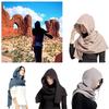 Набор шарф-капюшон 2 в 1 для женщин и подростков, зимняя хлопковая шапка-пуловер, осенний теплый шарф для взрослых, подарок для девушки