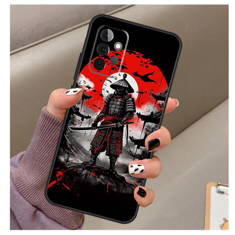 Япония Ниндзя Самурай Красное Солнце Чехол Для Samsung Galaxy A33 A13 A53 A34 A54 A14 A15 A16 A26 A36 A56 A12 A32 A52 A06 A35 A55