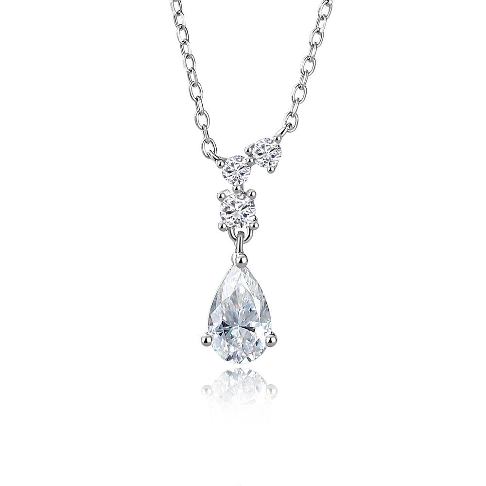 S925 Sterling Silver Moissanite Cross Pendant Clavicle Necklace for Women Luxury Sparkling Fine Jewelry Gift