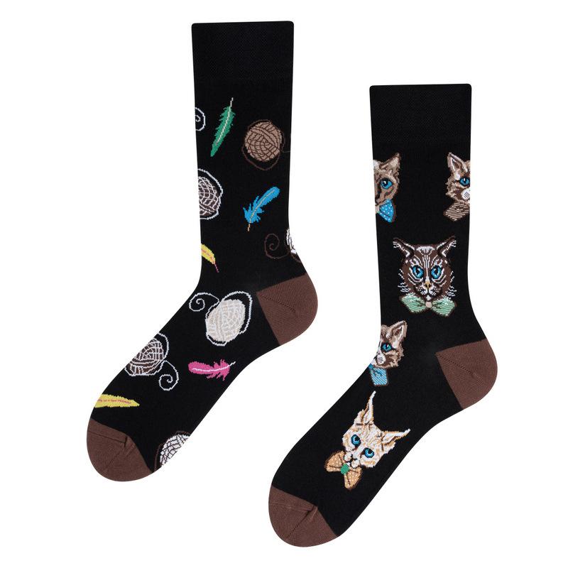Creative and Fun Cartoon AB Trendy Asymmetric Mandarin Duck Men's and Women's Cotton Socks Medium High Socks