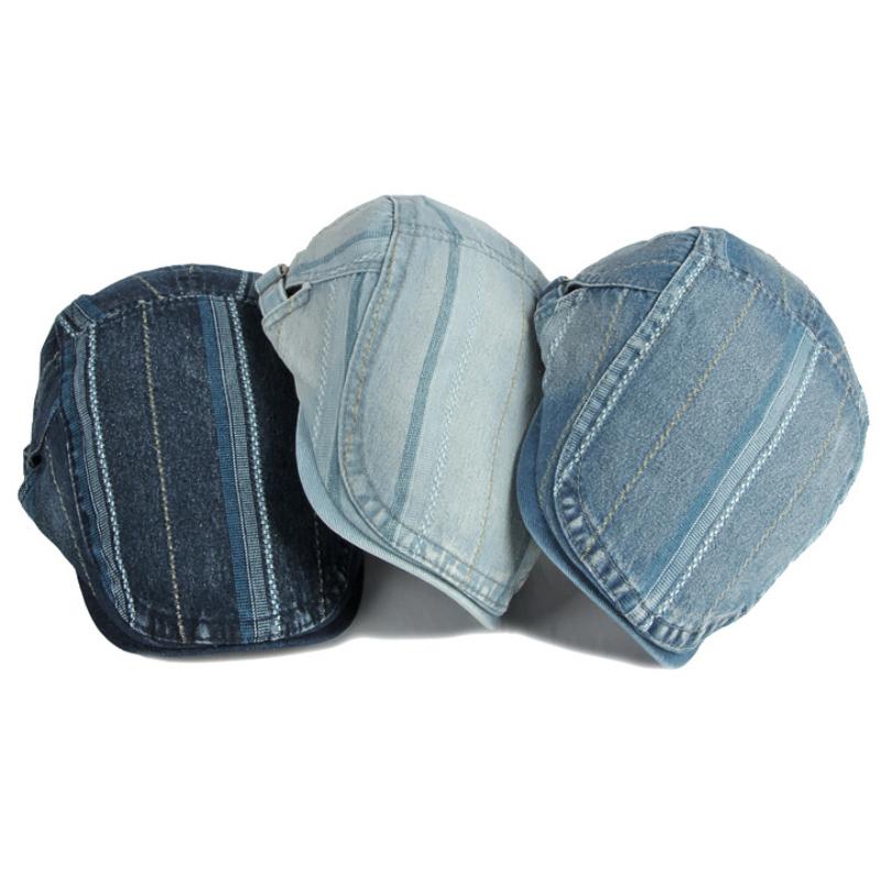 Модная джинсовая кепка-берет для мужчин и женщин, регулируемая кепка Ivy Newsboy, плоская кепка для мужчин и женщин, берет для художника