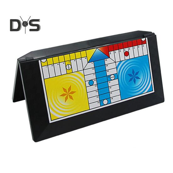 1 Set 4 Players Flying Chess Game with Folding Chessboard 16 Chess Pieces Dice Travel Kids Adults Family Night Interactive Classic Strategy Game