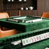 Mahjong Tile Rack with Detachable Magnetic Pusher, Scalloped Acrylic Mah Jongg Holder & Pusher Set, American Accessories Display