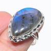 Натуральный Лабрадорит Драгоценный Камень Ручной Работы 925 Стерлинговое Серебро Ювелирное Кольцо Размер 8 w2H60