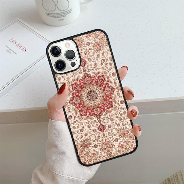 Чехол для телефона с цветочным узором в стиле персидского ковра Для iPhone 17 Air 13 12 14 15 16 Чехол Для Apple Pro Max Plus Coque