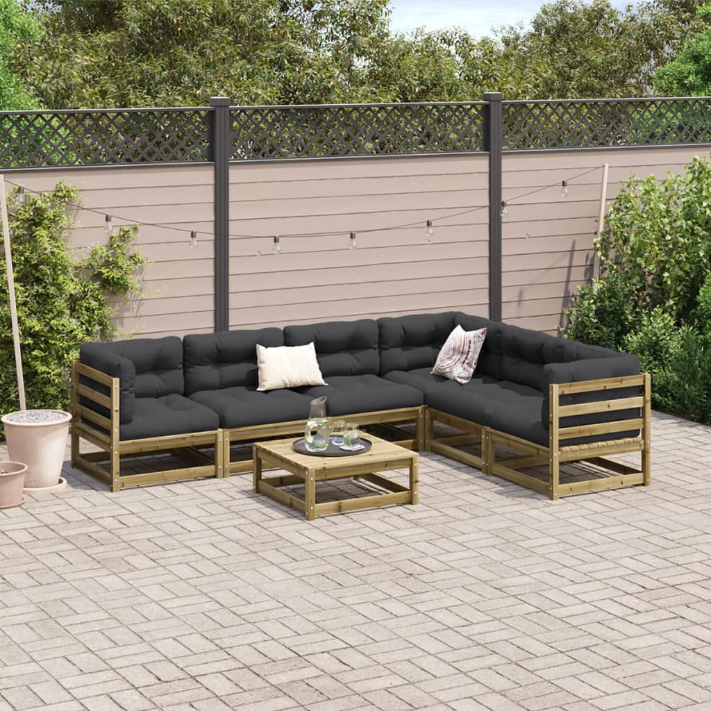 7 Piece Garden Sofa Set Pressure Treated Pine Wood