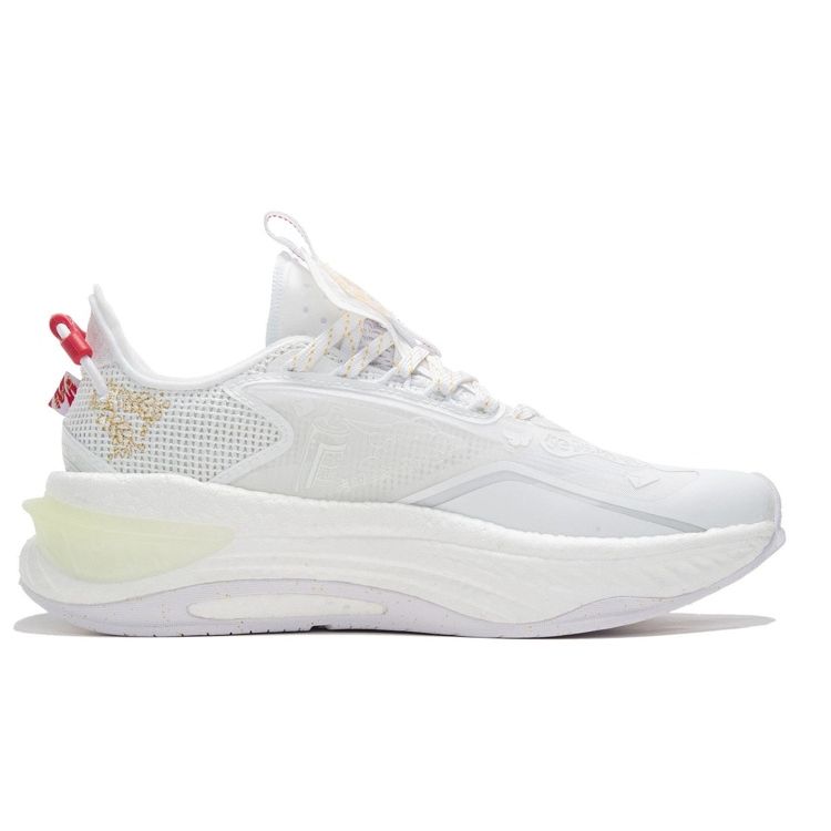 Li-Ning Super 6 Light Color Changing Fabric Амортизирующие Нескользящие Износостойкие Низкие Повседневные Туфли Женские Кроссовки Белые AGLS080-1