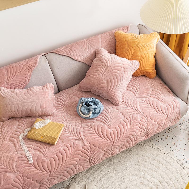 Подушка для дивана из фланели, простая подушка для сиденья, осенне-зимний плюшевый чехол для лица, тканевый чехол для дивана, подушка