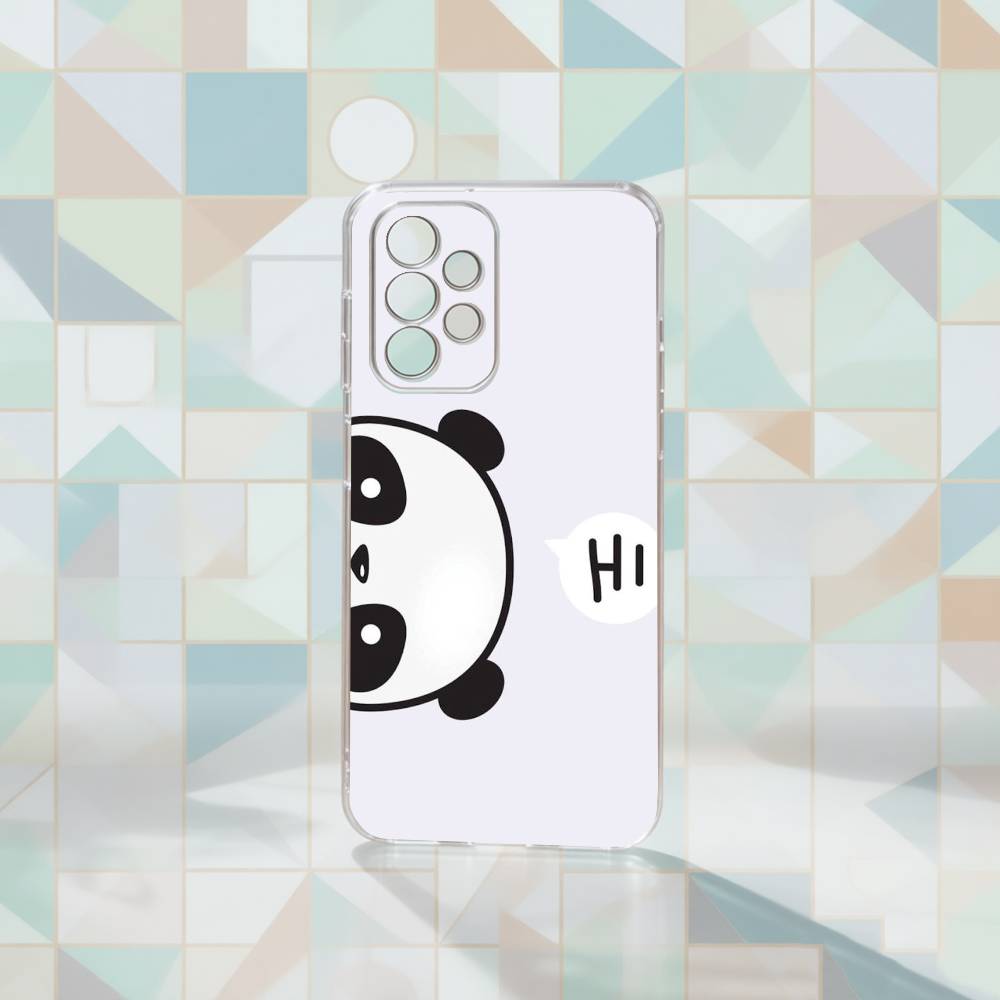 Cute Panda Phone Case Transparent Silicone Soft For Samsung S25,S24,S21,S22,S23,S30,Ultra,S20,Plus,Fe