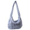 Lattice Pattern Women Handbags Large Capacity Female Hand Bag Casual Fashion Simple Nylon Quilted Elegant for Weekend Vacation