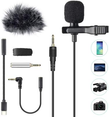 AGPTEK Pin Clip Condenser Omnidirectional Mini Conversion Adapter Smartphone Compatible with Video Live Home Karaoke Recording For Teams Bag Storage