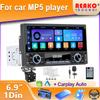 6,9-дюймовый 1Din автомобильный MP5 стереоплеер с 2 ручками, поддержкой Mirror Link, быстрой зарядки, сенсорного экрана BT FM Carplay с микрофоном