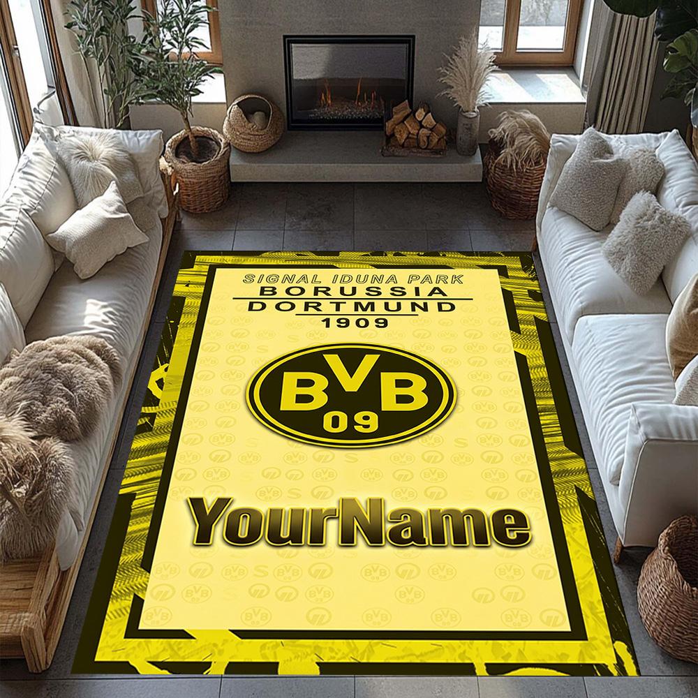 Borussia Dortmund Personalized Text Area Rug Suitable for Bedrooms Decorate room Study room Balcony Anti-slip Rug Decorate Offices