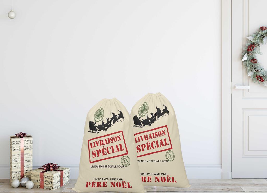 Printtoo Большая холщовая сумка на шнурке, рождественские мешки, подарочный мешок Санты, индивидуальный подарок на вечеринку, 2 шт., 27x20 дюймов