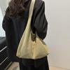 Yogodlns Vintage Women's Bag Large Capacity Suede Shoulder Bag Solid Color Simple Design Casual Commuter Shopper Tote