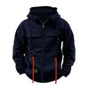 Men's Fashionable Solid Color Long Sleeve Hooded Loose Sweatshirt Sports Multi Pocket Sweatshirt Jacket