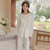 Long Sleeve Pajamas Set French Lace Court Style Autumn Two-Piece Home Clothes Can Be Worn Externally