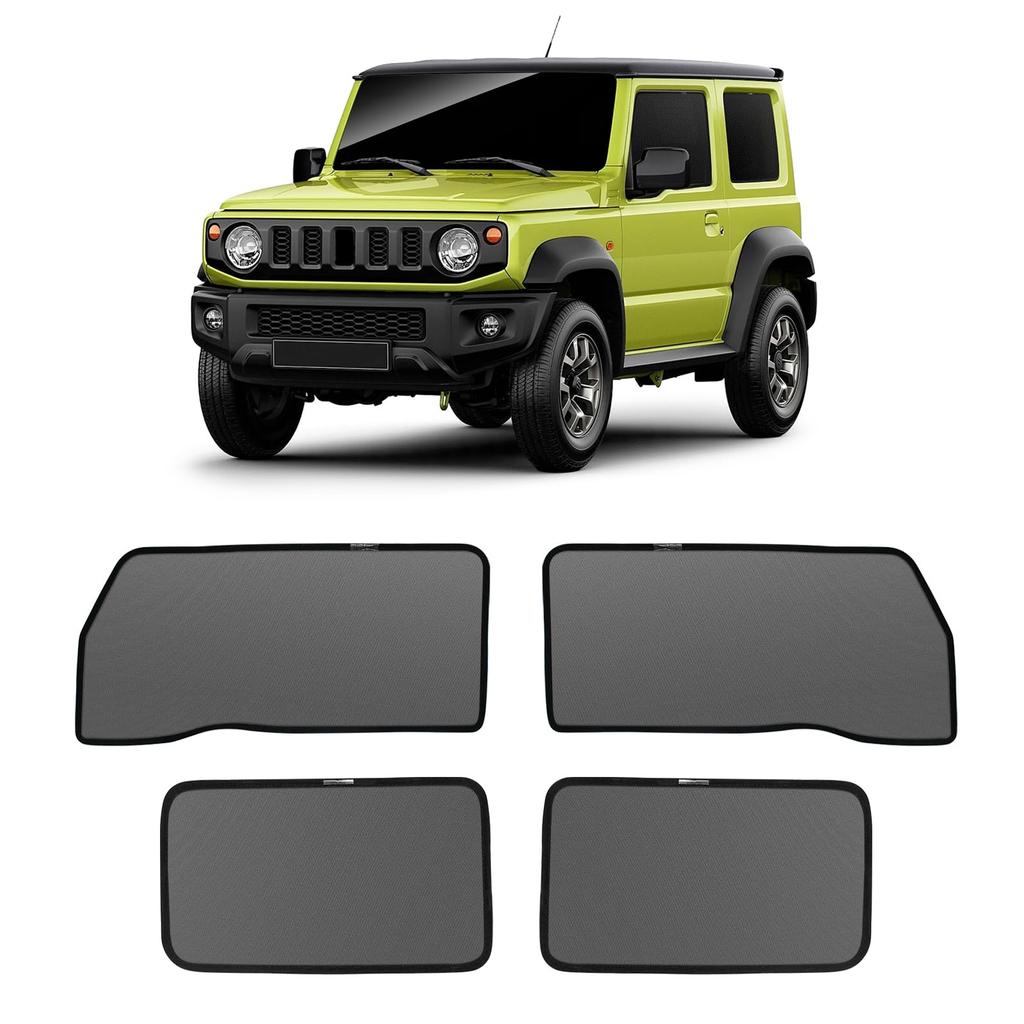 New Jimny JB04 Series Mesh Ventilated Side Car Specific Design for JIMNY Insect Custom 4 Panels Curtains, Magnetic, Light-Blocking, Visors, Sunshades,