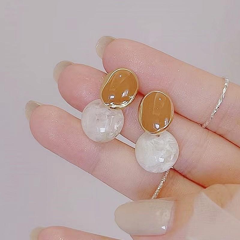 Серьги-гвоздики женские, дизайн в цвете кофе по Майяру, игла серебристая, нишевые, высококачественные, в стиле ins, легкая роскошь, универсальные серьги