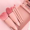 5 с зеркалом для макияжа, набор кистей для макияжа с розовым сердцем для девочек, мини-портативная система цветов Morandi, кисточка для макияжа в штучной упаковке, инструмент для красоты