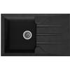 Built-in Kitchen Sink 1 Bowl + 1 Drainer Aloa - Resin - 81 X 50 Cm - Black