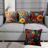 4Pcs Colorful Bird Floral Pillow Covers Velvet Polyester Cushion Cases Boho Art Decorative Throw Pillows Home Decor