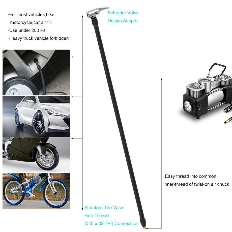Bike Motorcycle Car Tire Air Inflator Hose Inflatable Pump Extension Tube Adapter Twist Tyre Locking Air Chuck Air Connection