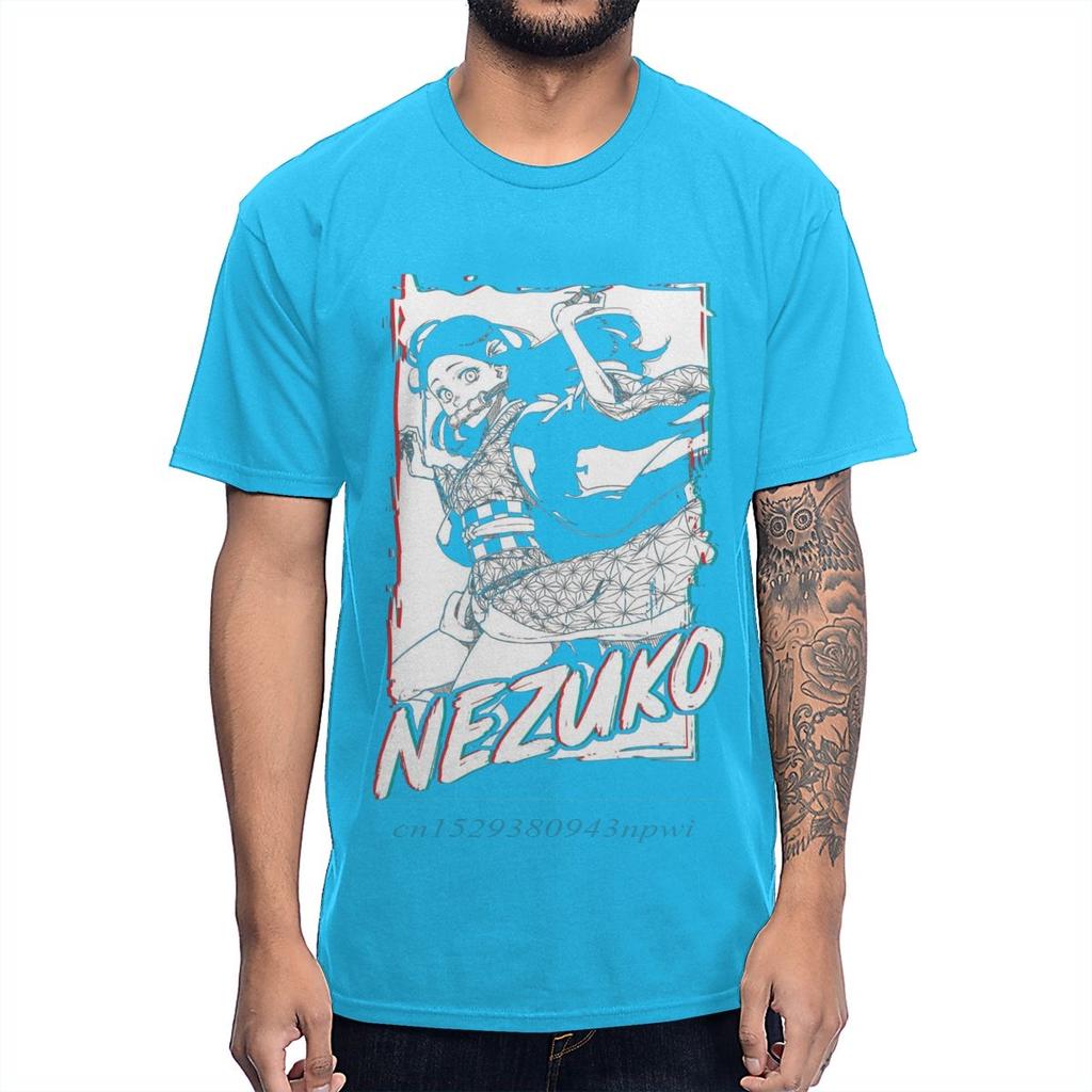 Demon Slayer Kimetsu no Yaiba T Shirt Vaporwave Kamado Nezuko Graphic Print Soft Cotton Tshirt Guys Punk Designer Streetwear