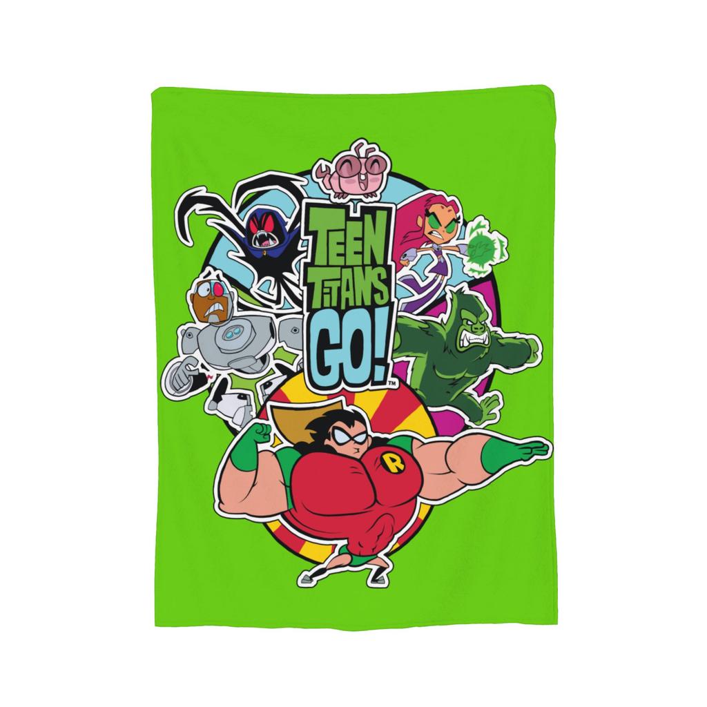 Плед Teen Titans Go Family Blanket из фланели в винтажном стиле, мягкий, для обивки кресел и диванов, зимний.