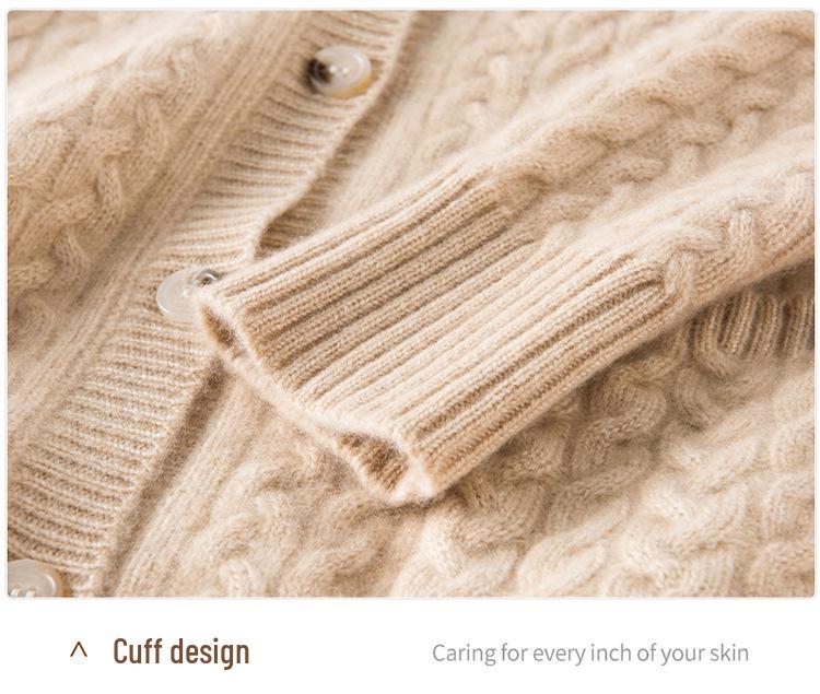 Women's Cashmere Lapel Sweater Coat - Thick, Knitted Base Layer for Autumn & Winter, Plus Sizes Available