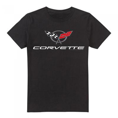 Унисекс футболка для взрослых Chevrolet Corvette с современной эмблемой